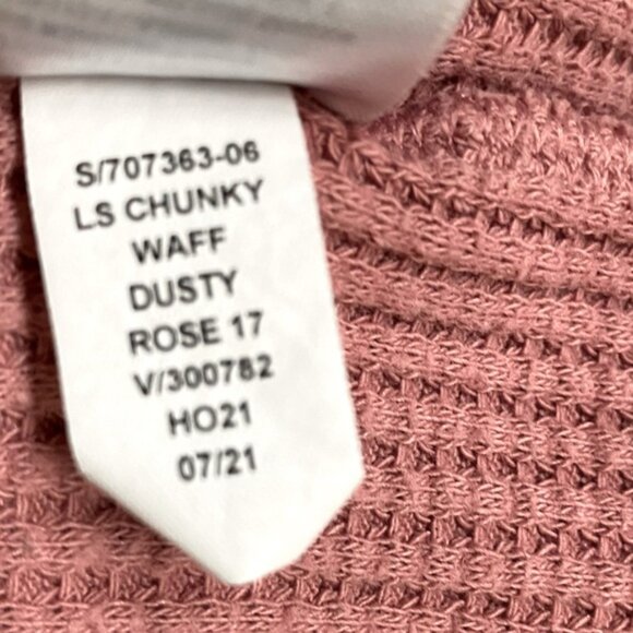 GAP Dusty Rose Waffle Knit Oversized Scoop Neck Long Sleeve Top XL - Picture 5 of 16